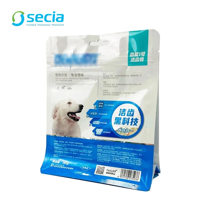 Bolsa plana-com zíper para petiscos para animais de estimação
