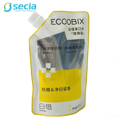 Bolsa de embalagem líquida de enxaguatório bucal
